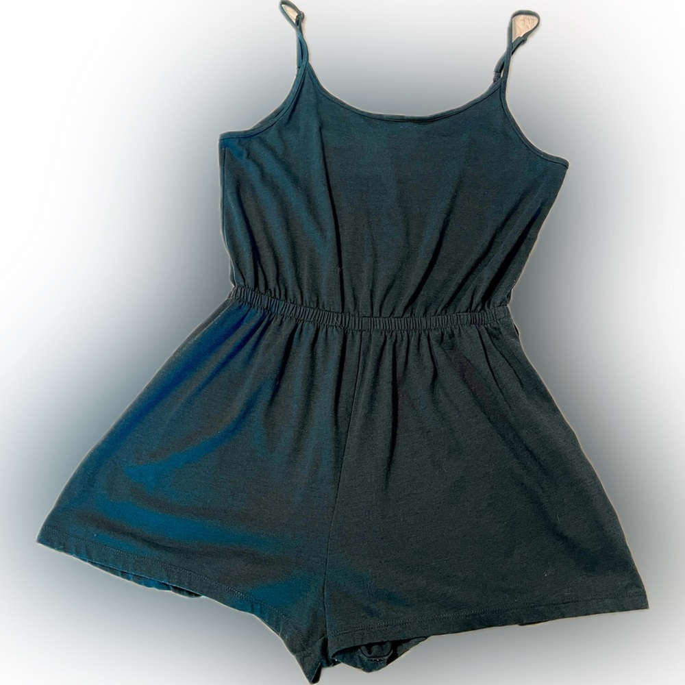 H&M Dark Teal Sleeveless Elastic Waist Romper Size Small
